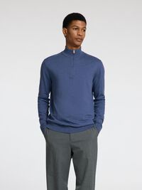 HALF-ZIP KNITTED JUMPER, Oceana, highres
