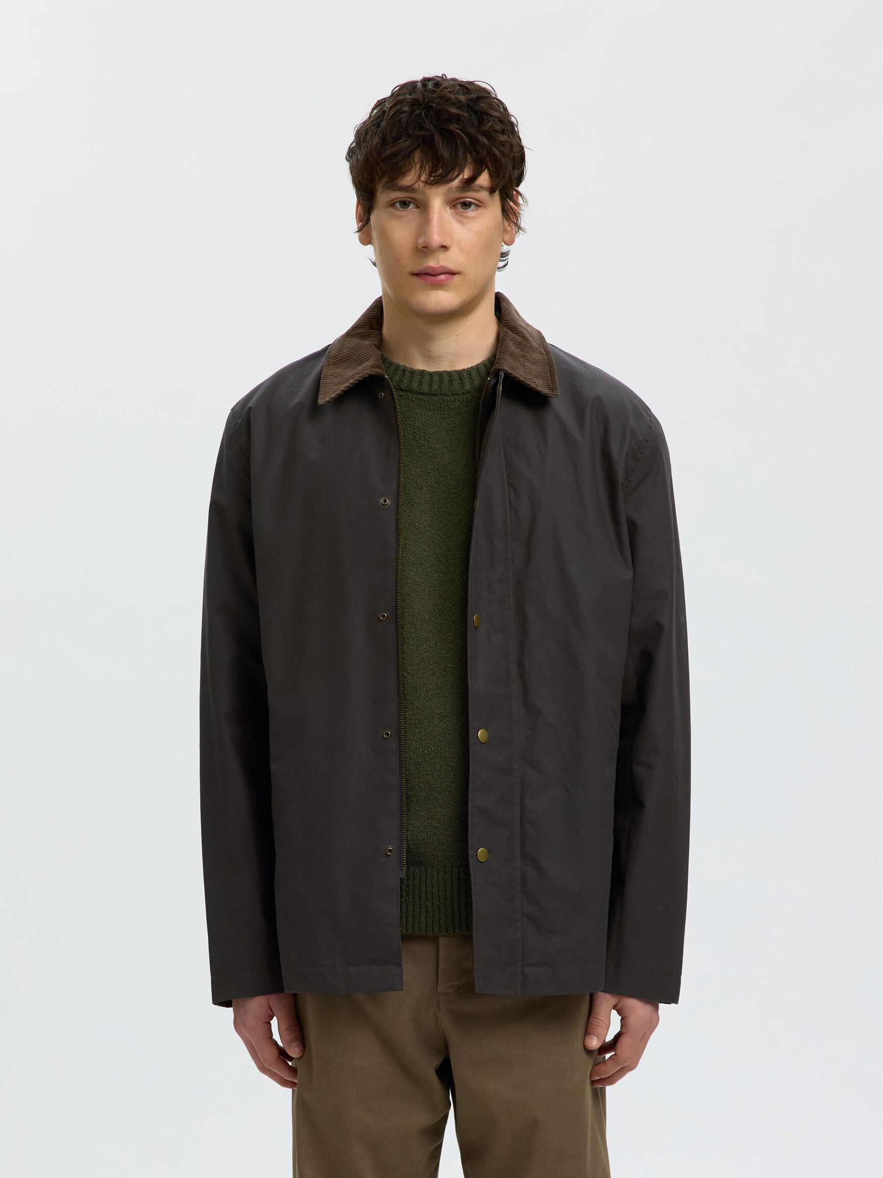 WAXED COTTON JACKET, Delicioso, highres
