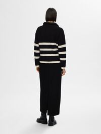 EN LAINE MÉLANGÉE À FERMETURE ÉCLAIR PULLOVER, Black, highres
