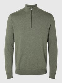 HALF-ZIP STRICKPULLOVER, Kalamata, highres