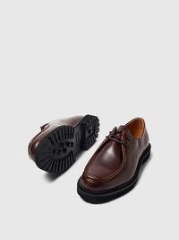 LEATHER MOC-TOE SHOES, Demitasse, highres