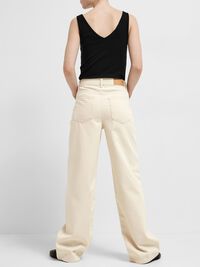 WHITE WIDE FIT JEANS, White Denim, highres