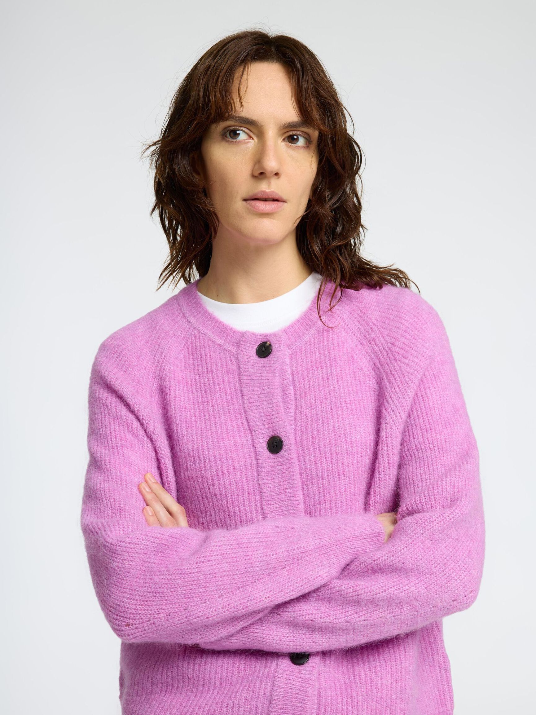 LANGÆRMET CARDIGAN, First Bloom, highres