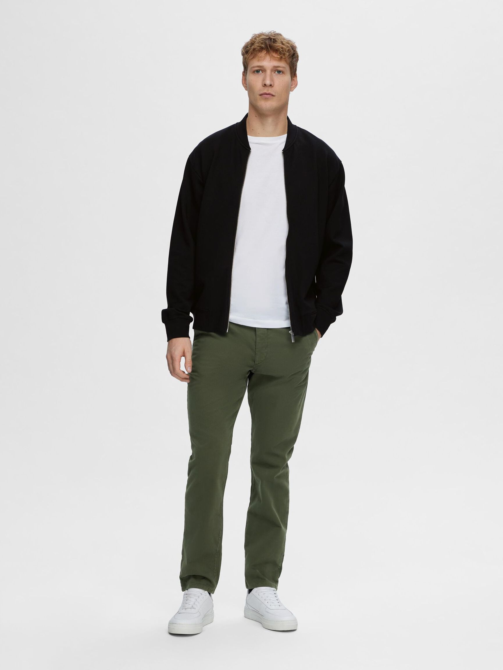 JERSEY SWEAT CARDIGAN, Black, highres