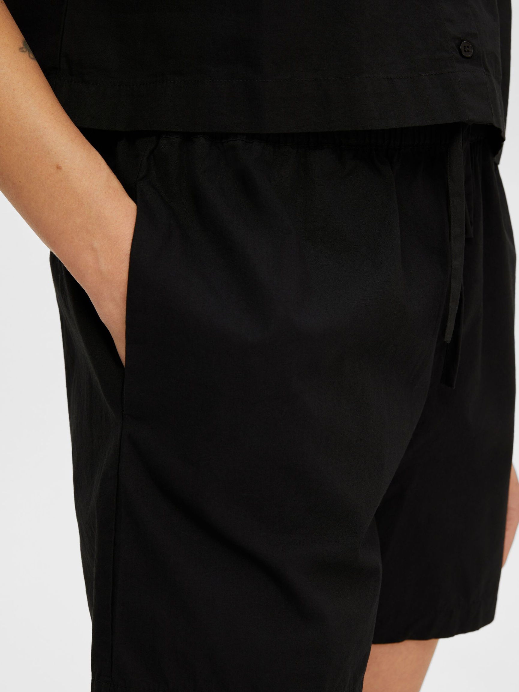 COTON SHORT, Black, highres