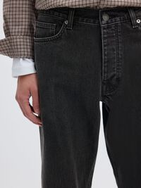 190 TAPERED FIT JEANS, Black Denim, highres