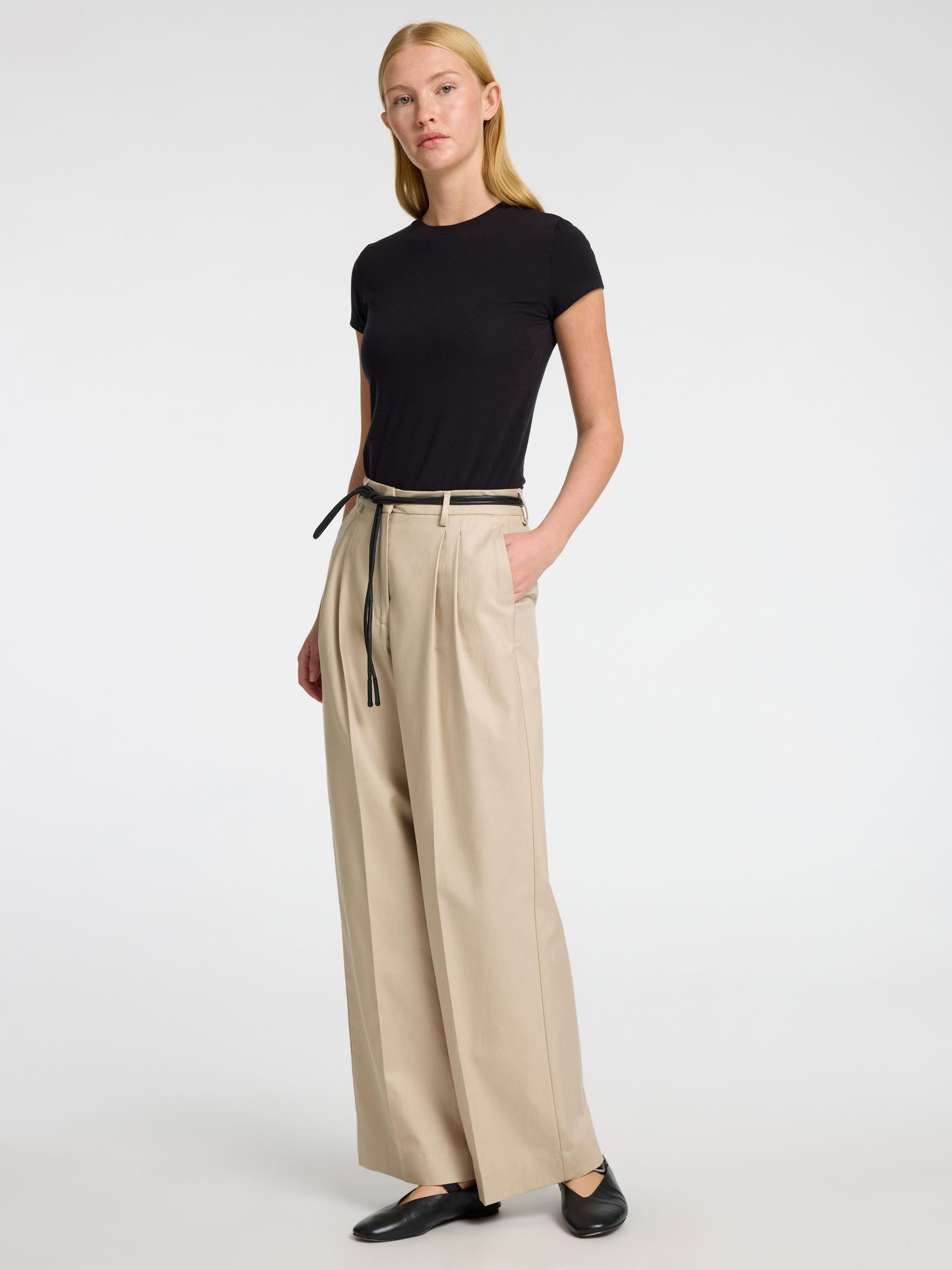 EXTRA WIDE LEG HIGH WAISTED TROUSERS, Island Fossil, highres