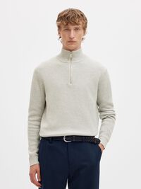 MEDIA CREMALLERA JERSEY, Light Grey Melange, highres