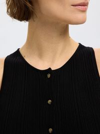 STRICK TOP, Black, highres
