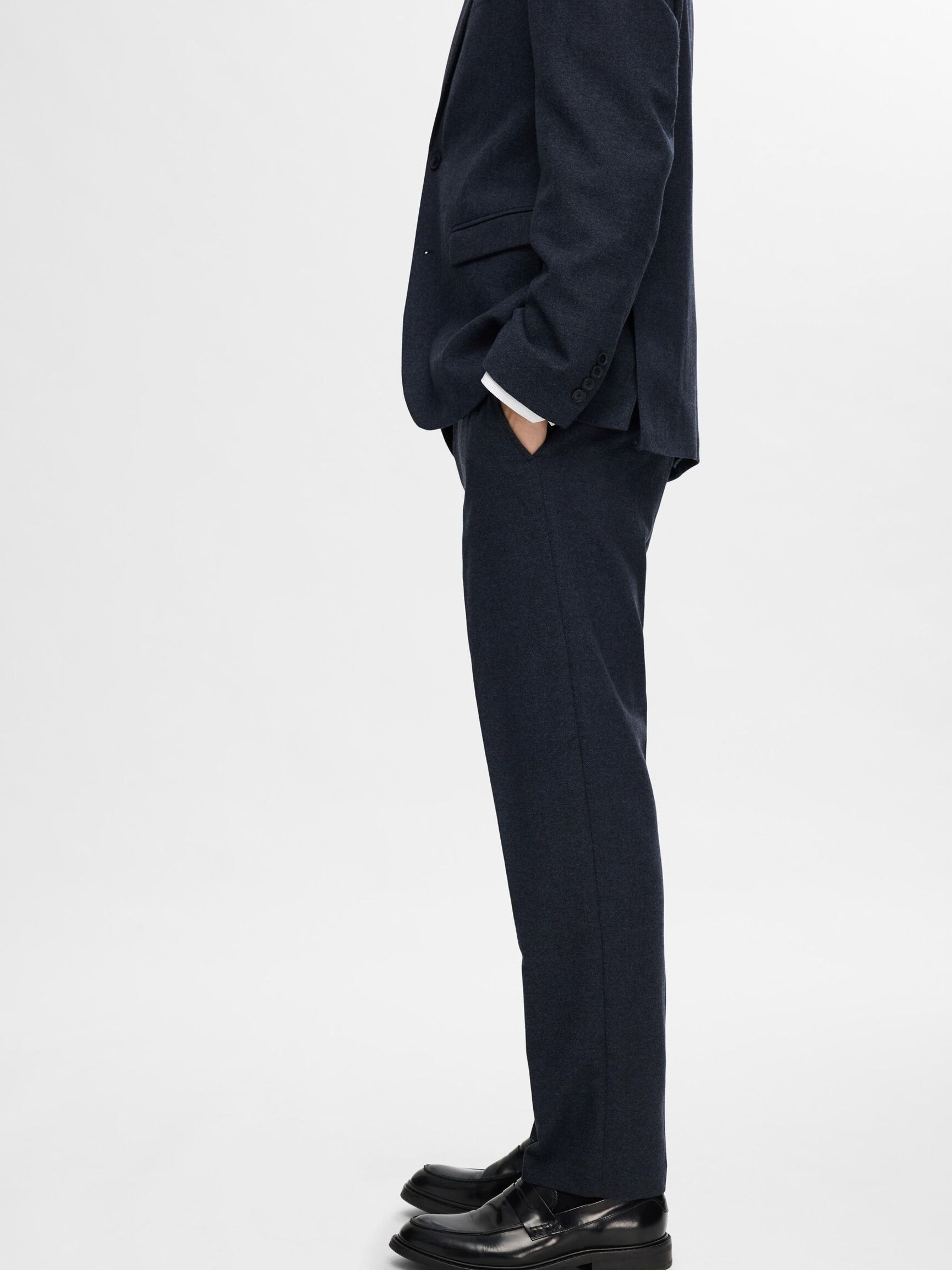 GERUIT WOLMIX PANTALON, Dark Blue, highres