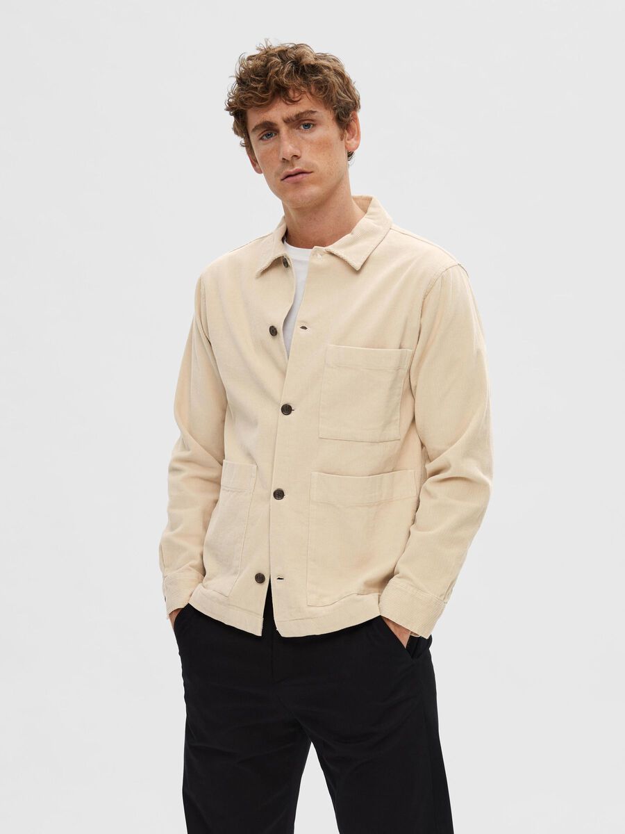 Selected CORDUROY OVERSHIRT, Oatmeal, highres - 16090174_Oatmeal_003.jpg