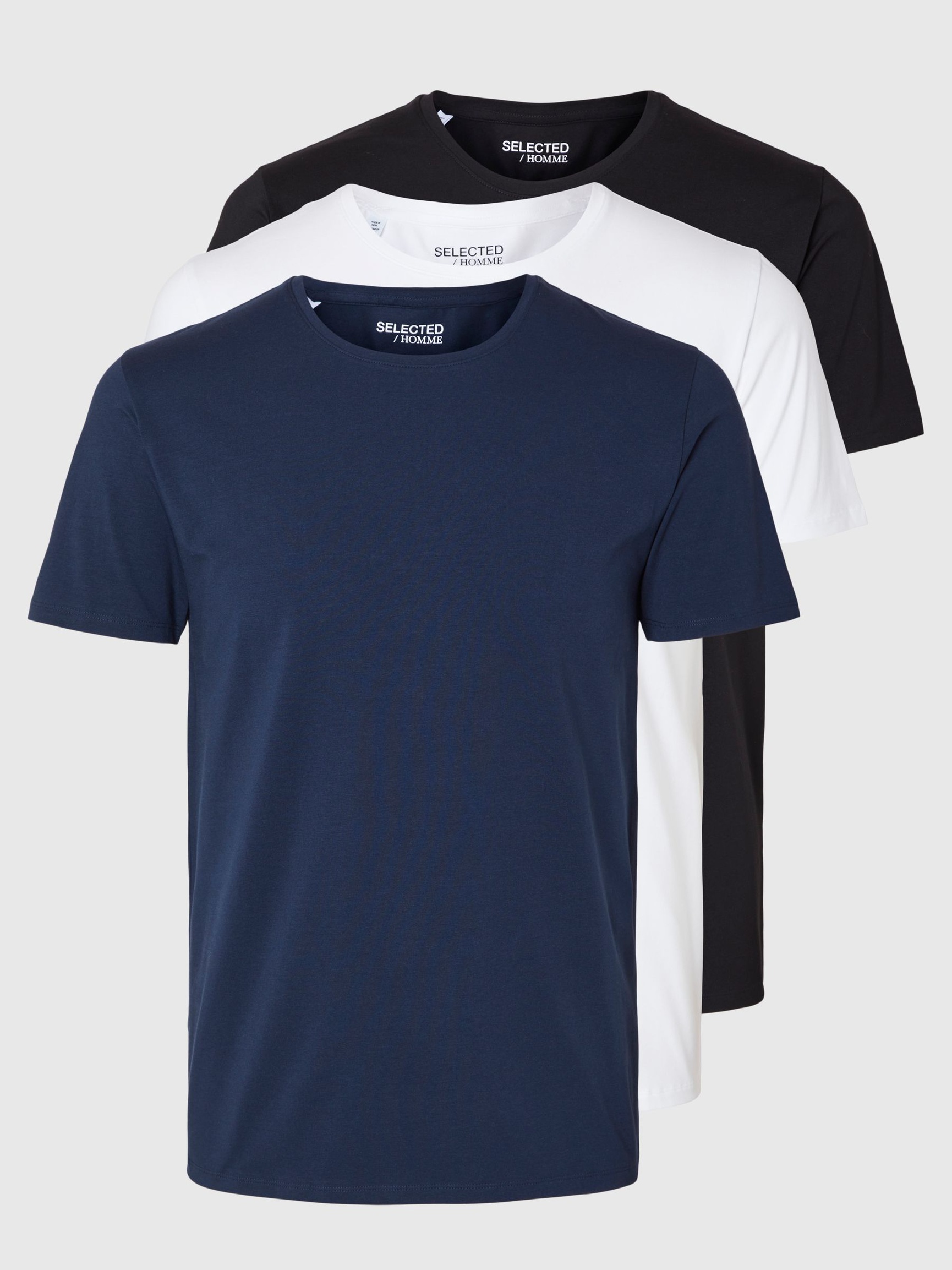 3-PACK COTTON T-SHIRT, Black, highres