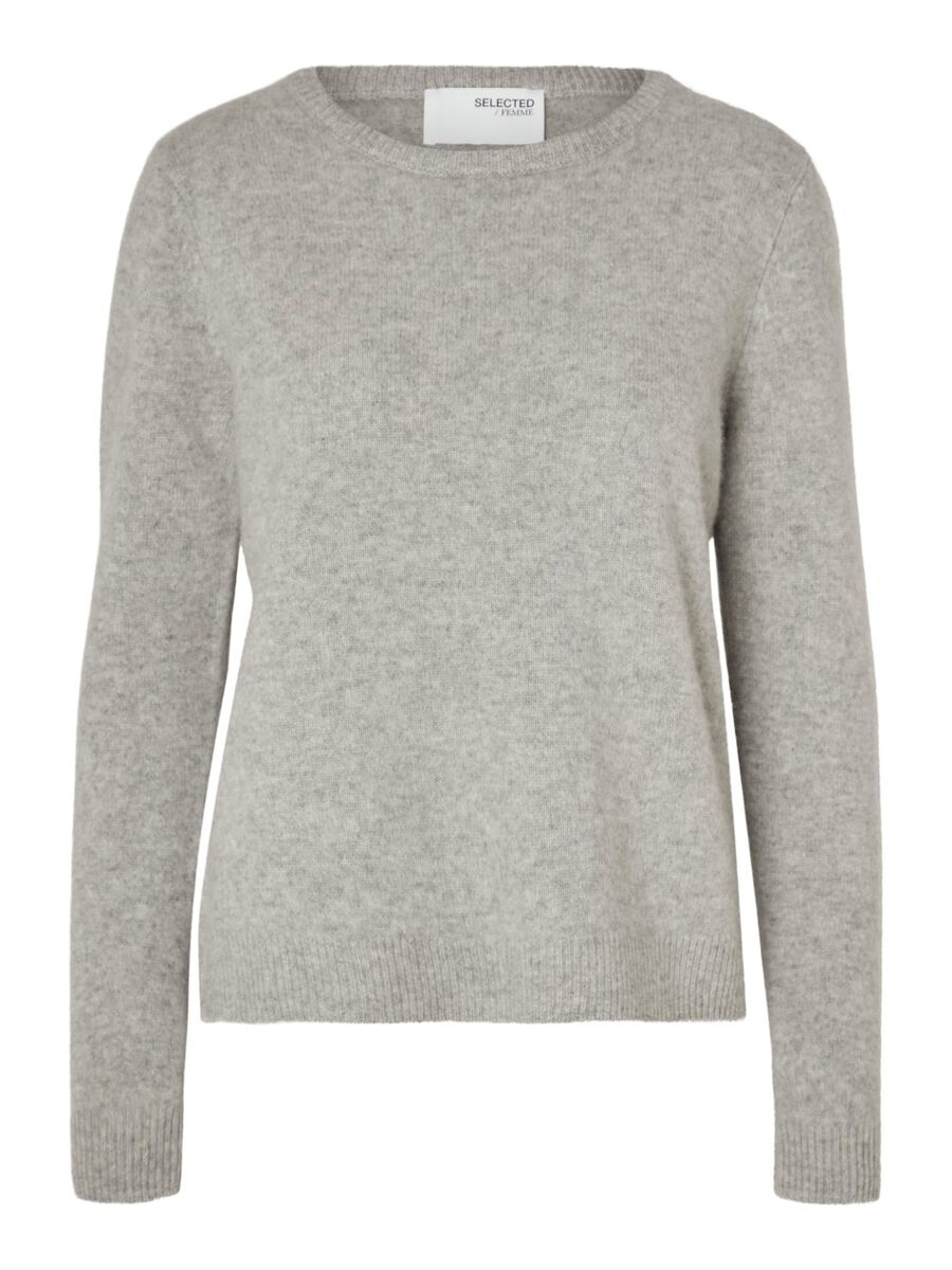 Selected 100% CASHMERE JUMPER, Light Grey Melange, highres - 16092658_LightGreyMelange_001.jpg