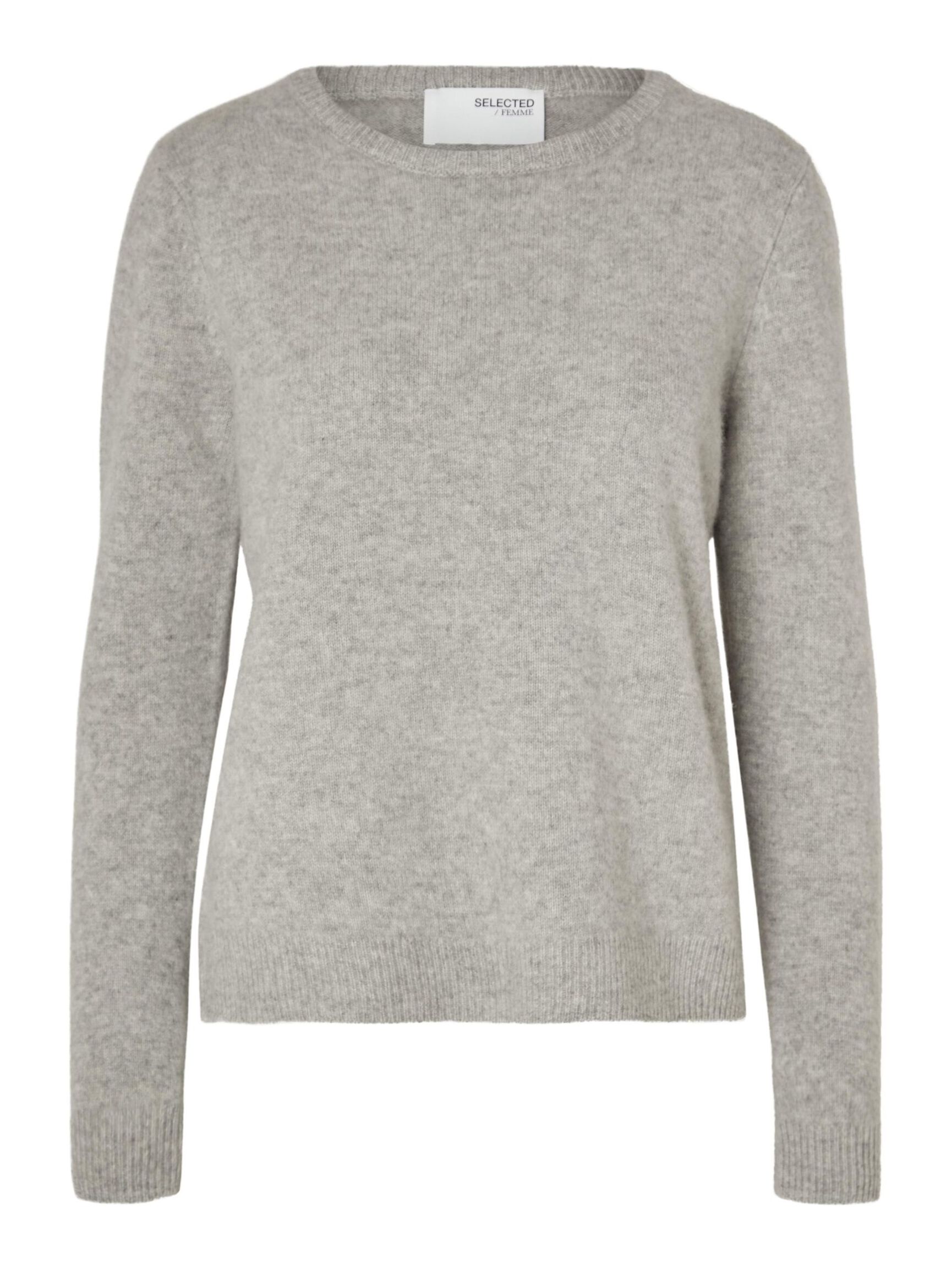 100% KASCHMIR PULLOVER, Light Grey Melange, highres