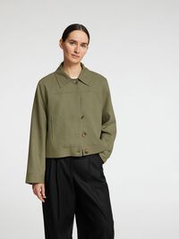 LONG SLEEVED SHORT JACKET, Vetiver, highres