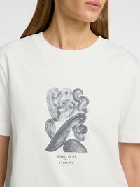 PRINTED BOXY FIT T-SHIRT, Snow White, highres