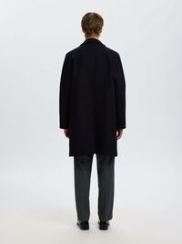 WOOL BLEND COAT, Black, highres
