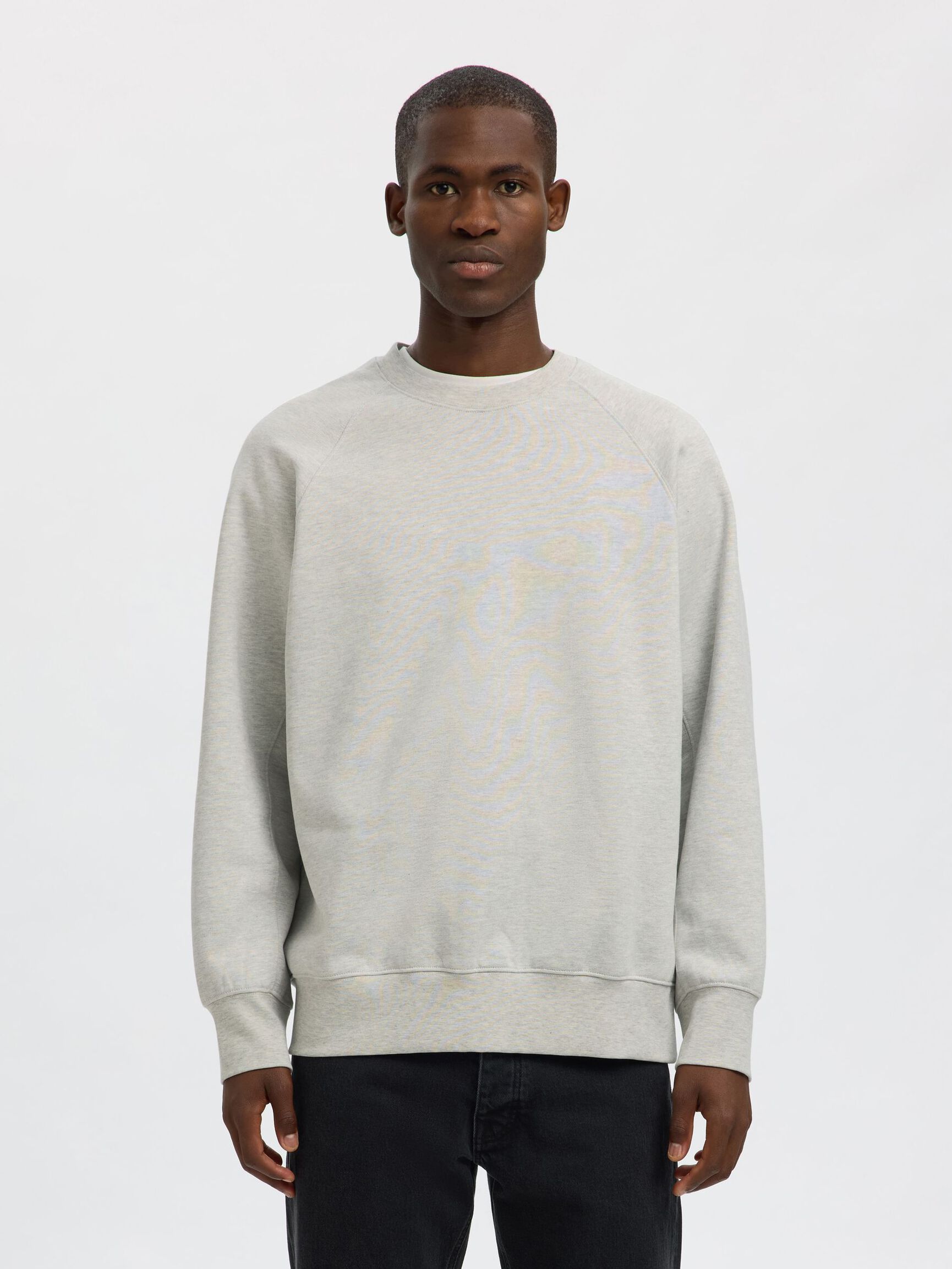 RELAXED FIT SWEATSHIRT, Light Grey Melange, highres