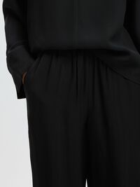 STRAGHT FIT TROUSERS, Black, highres