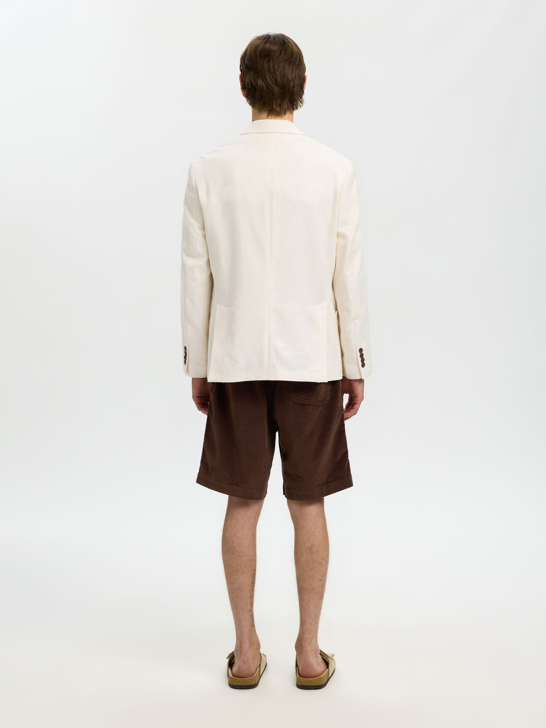LINEN BLEND BLAZER, Egret, highres