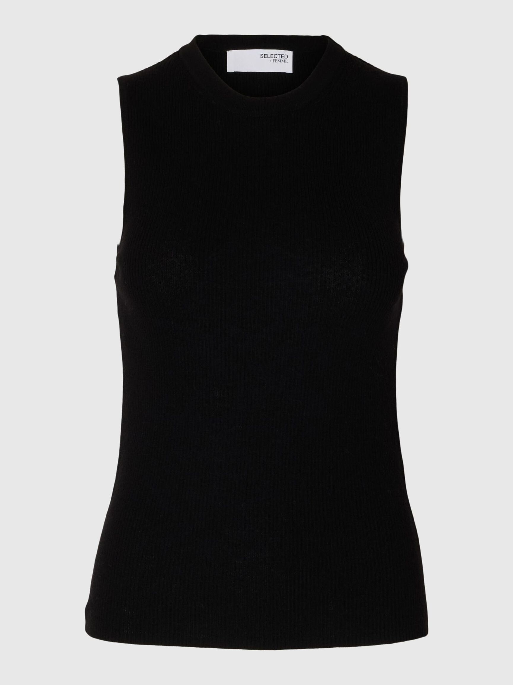 LAINE MÉLANGÉE TOP EN MAILLE, Black, highres