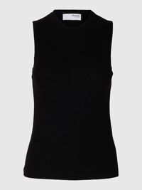 LAINE MÉLANGÉE TOP EN MAILLE, Black, highres