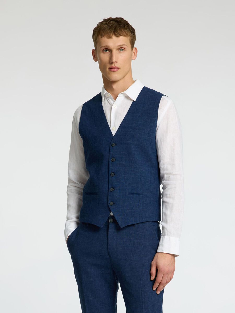 Selected SLIM FIT WAISTCOAT, Dark Navy, highres - 16097514_DarkNavy_003.jpg