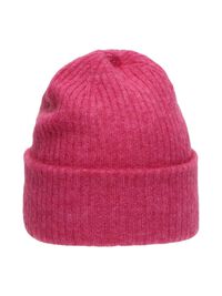 RIBBED WOOL BLEND BEANIE, Fuchsia Purple, highres