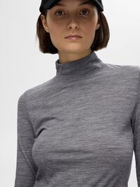 100% WOOL TURTLENECK, Steel Gray, highres