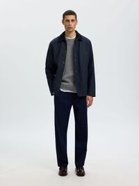 KATOENEN GEBREIDE TRUI, Medium Grey Melange, highres