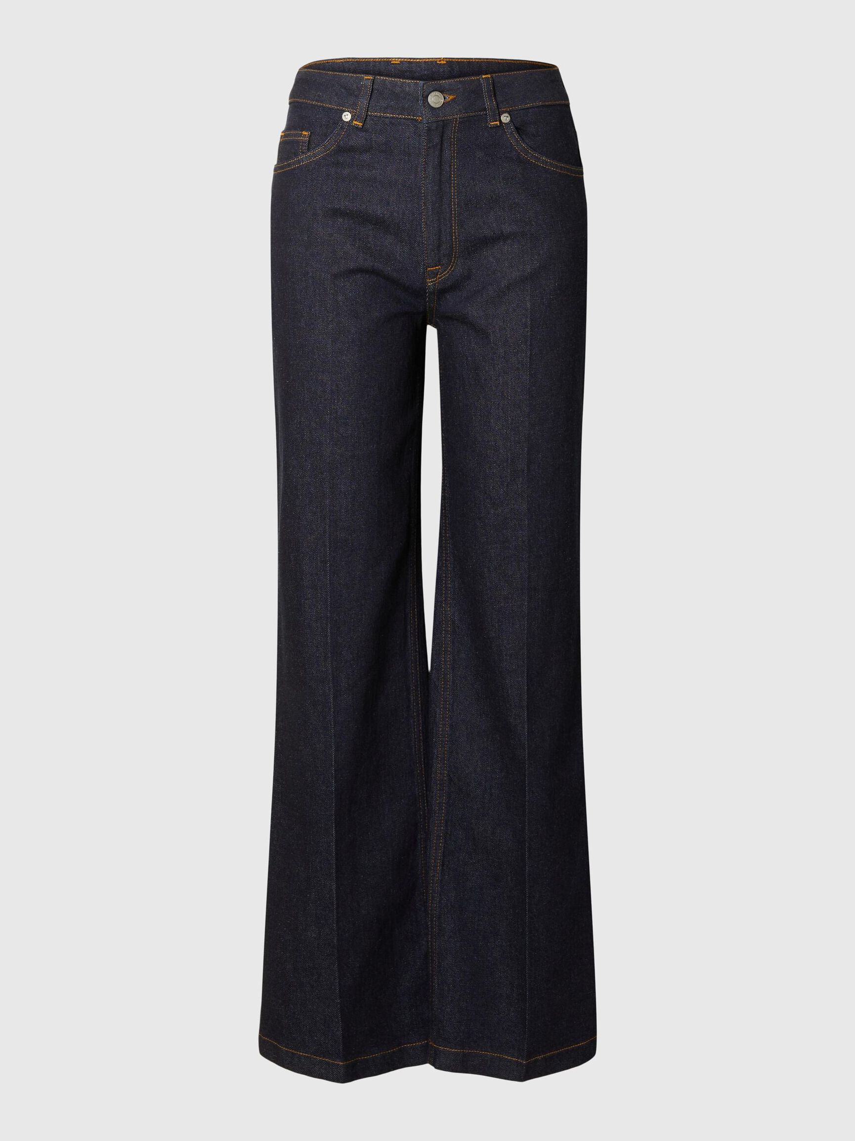 HIGH WAISTED BOOTCUT JEANS, Dark Blue Denim, highres
