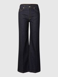 HIGH WAISTED BOOTCUT JEANS, Dark Blue Denim, highres