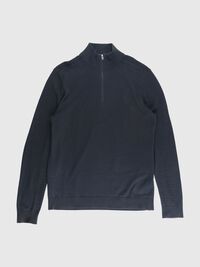 STRIKKET LANGÆRMET POLO, Black, highres