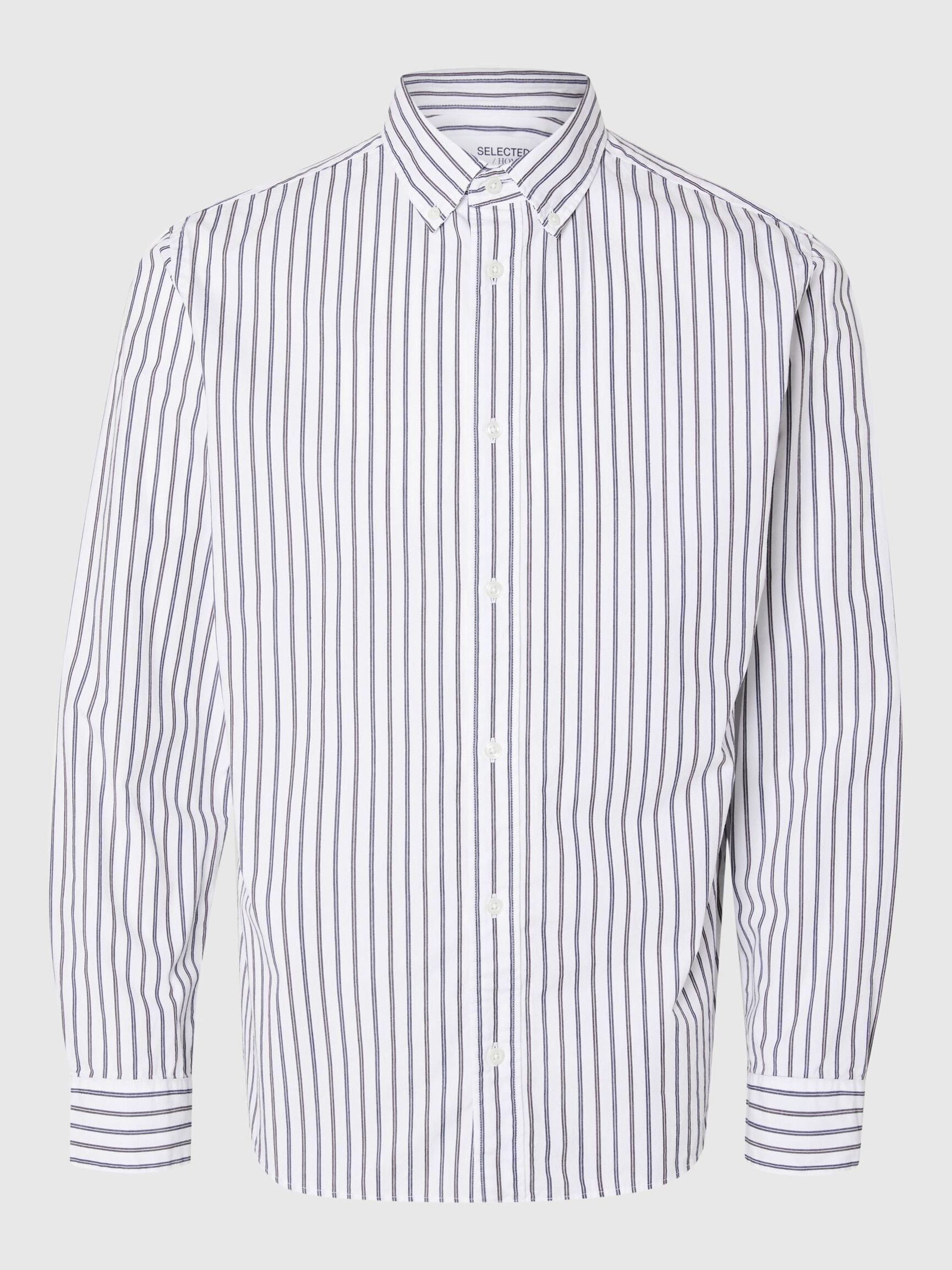 SLIM FIT COTTON SHIRT, Bright White, highres