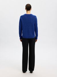 LONG-SLEEVED KNITTED JUMPER, Dazzling Blue, highres