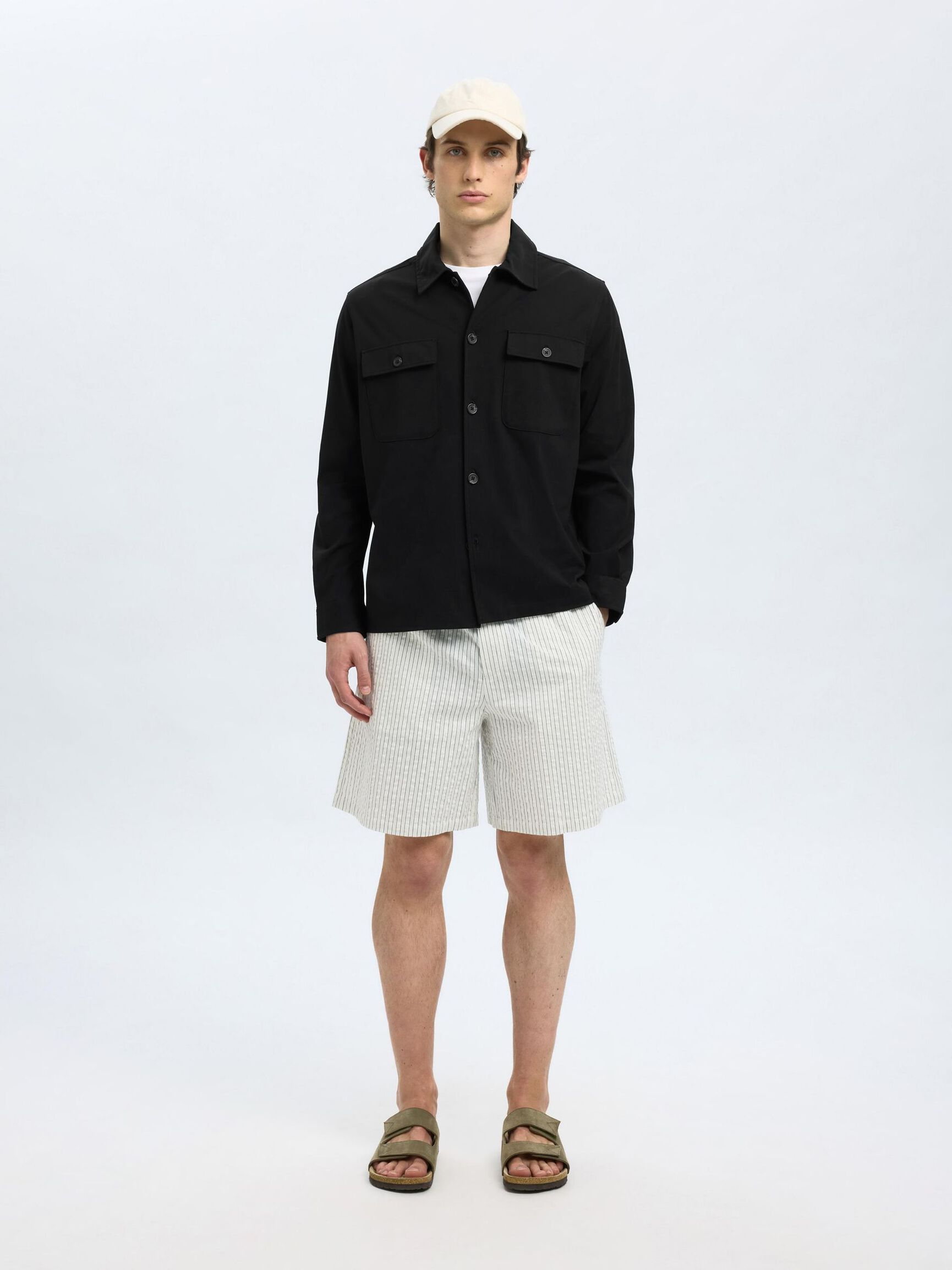 LONG SLEEVED OVERSHIRT, Black, highres