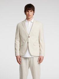 REGULAR FIT SINGLE-BREASTED BLAZER, Oatmeal, highres