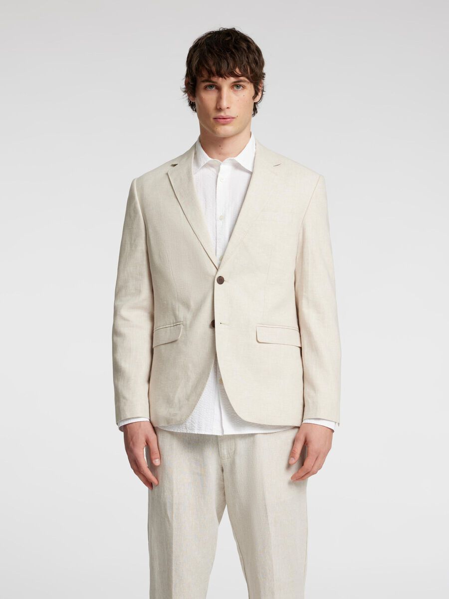 Selected REGULAR FIT SINGLE-BREASTED BLAZER, Oatmeal, highres - 16093870_Oatmeal_003.jpg