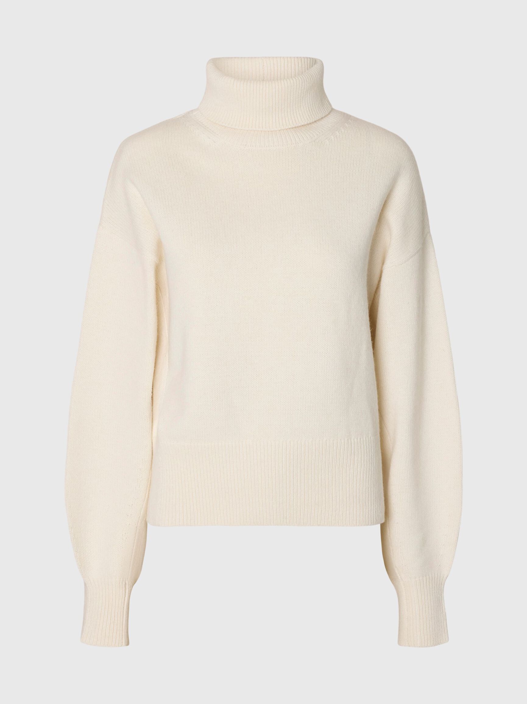 WOOL BLEND TURTLENECK, Egret, highres