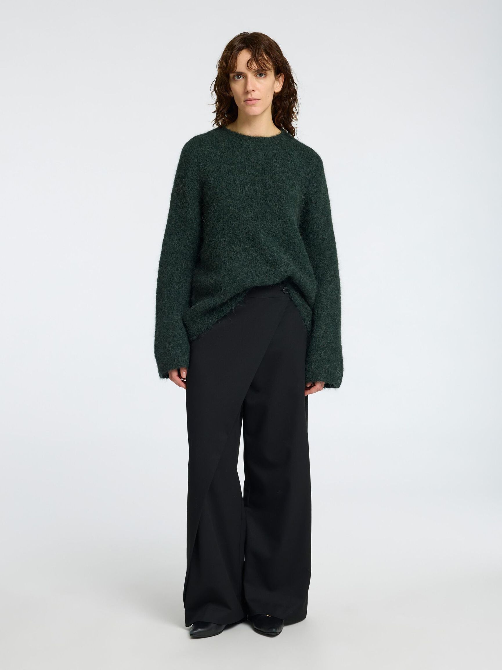OVERSIZED WOOL BLEND JUMPER, Scarab, highres