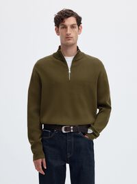 HALF ZIP PULLOVER, Kalamata, highres