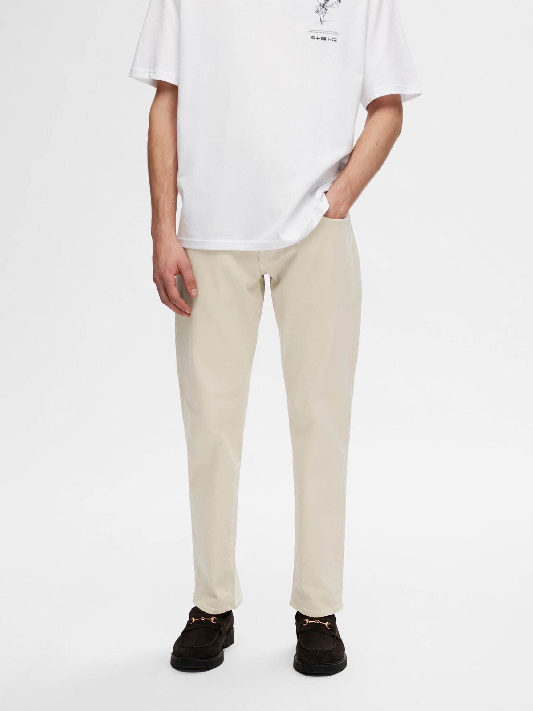 196 STRAIGHT FIT JEANS, Oatmeal, highres