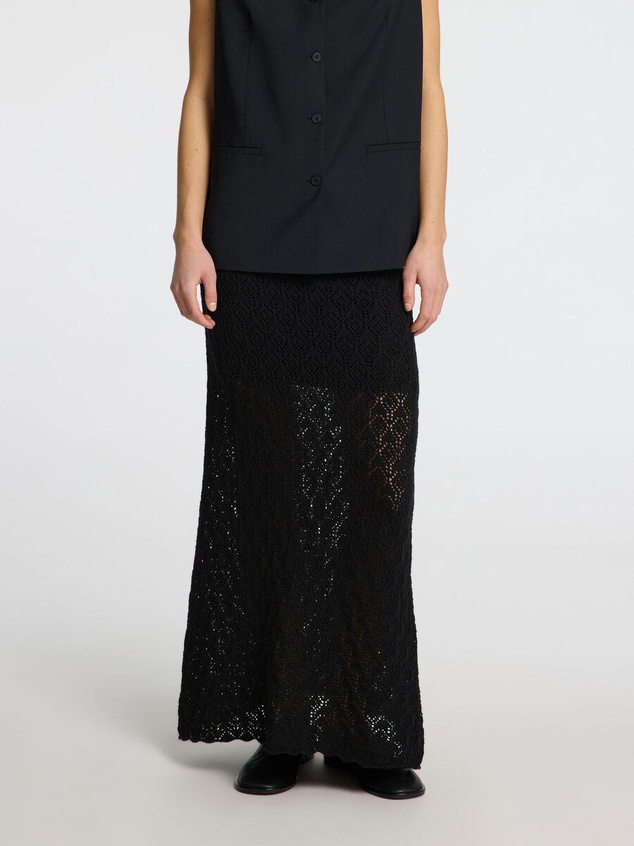 Selected GEBREIDE MAXI ROK, Black, highres - 16097230_Black_003.jpg
