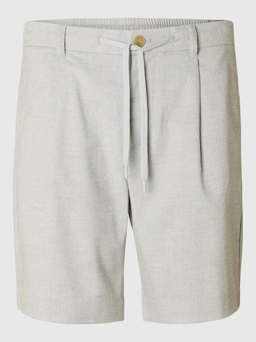 Selected CORDON DE SERRAGE SHORT, Light Grey Melange, highres - 16096750_LightGreyMelange_001.jpg