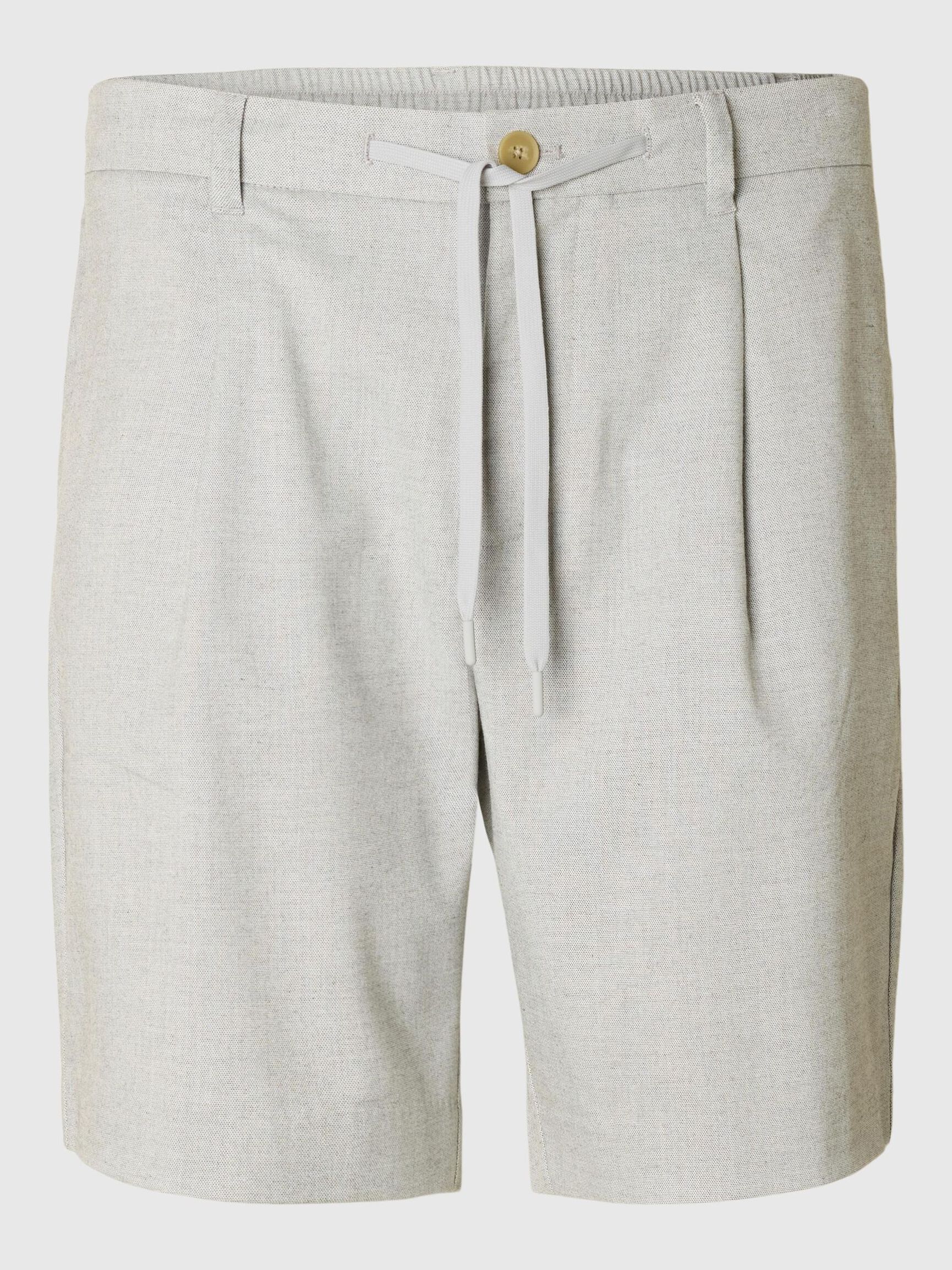 DRAWSTRING SHORTS, Light Grey Melange, highres
