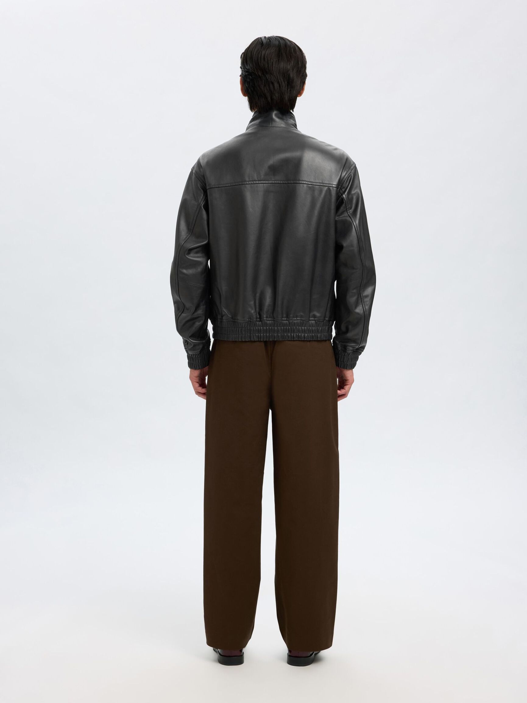 100 % CUERO CAZADORA BOMBER, Black, highres