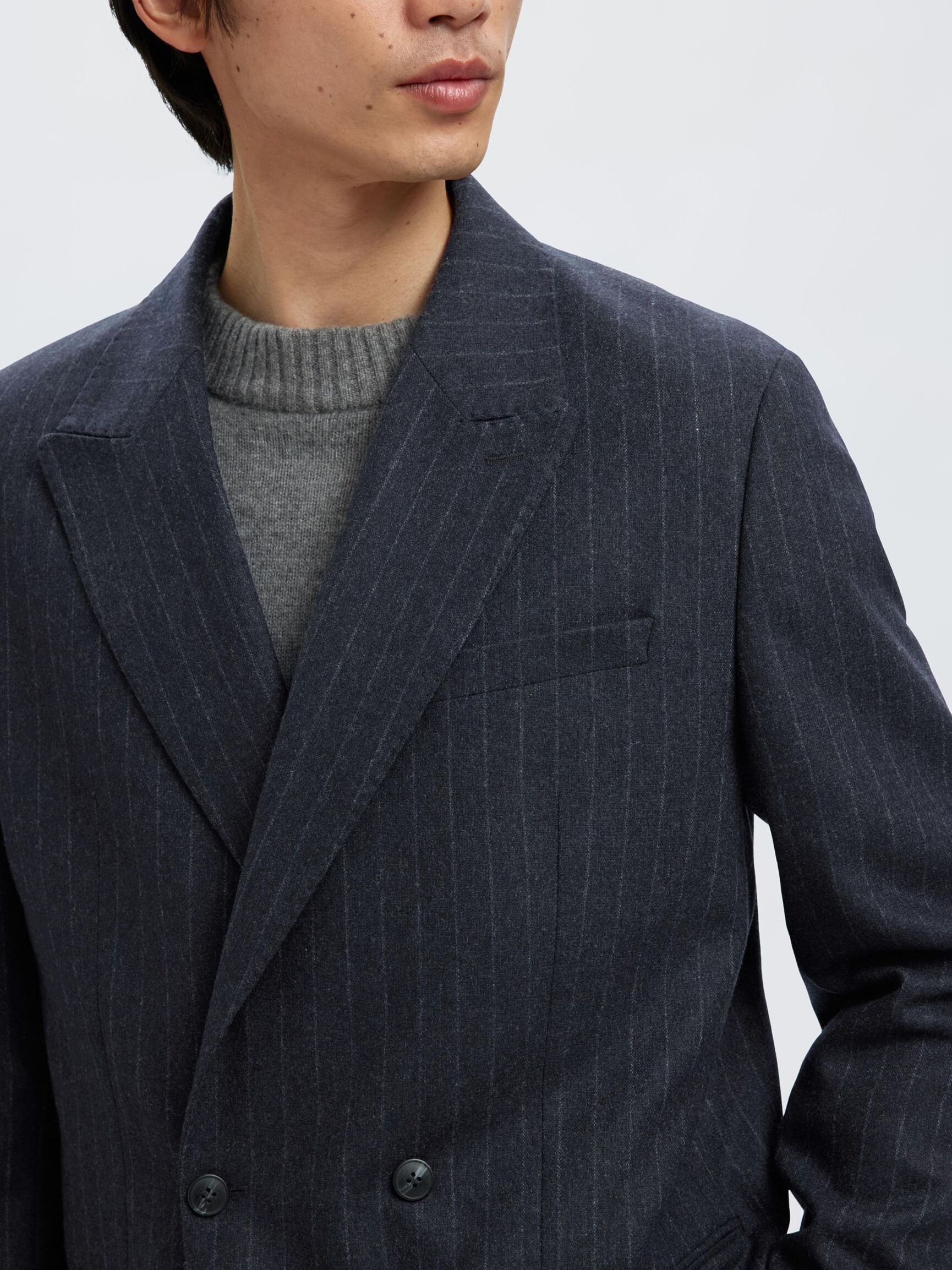 WOLLMIX ZWEIREIHIGER BLAZER, Dark Navy, highres