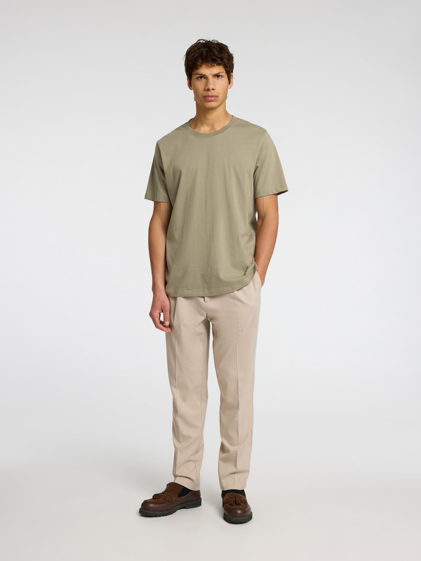 VISCOSE BLEND PLEATED TROUSERS, Pure Cashmere, highres