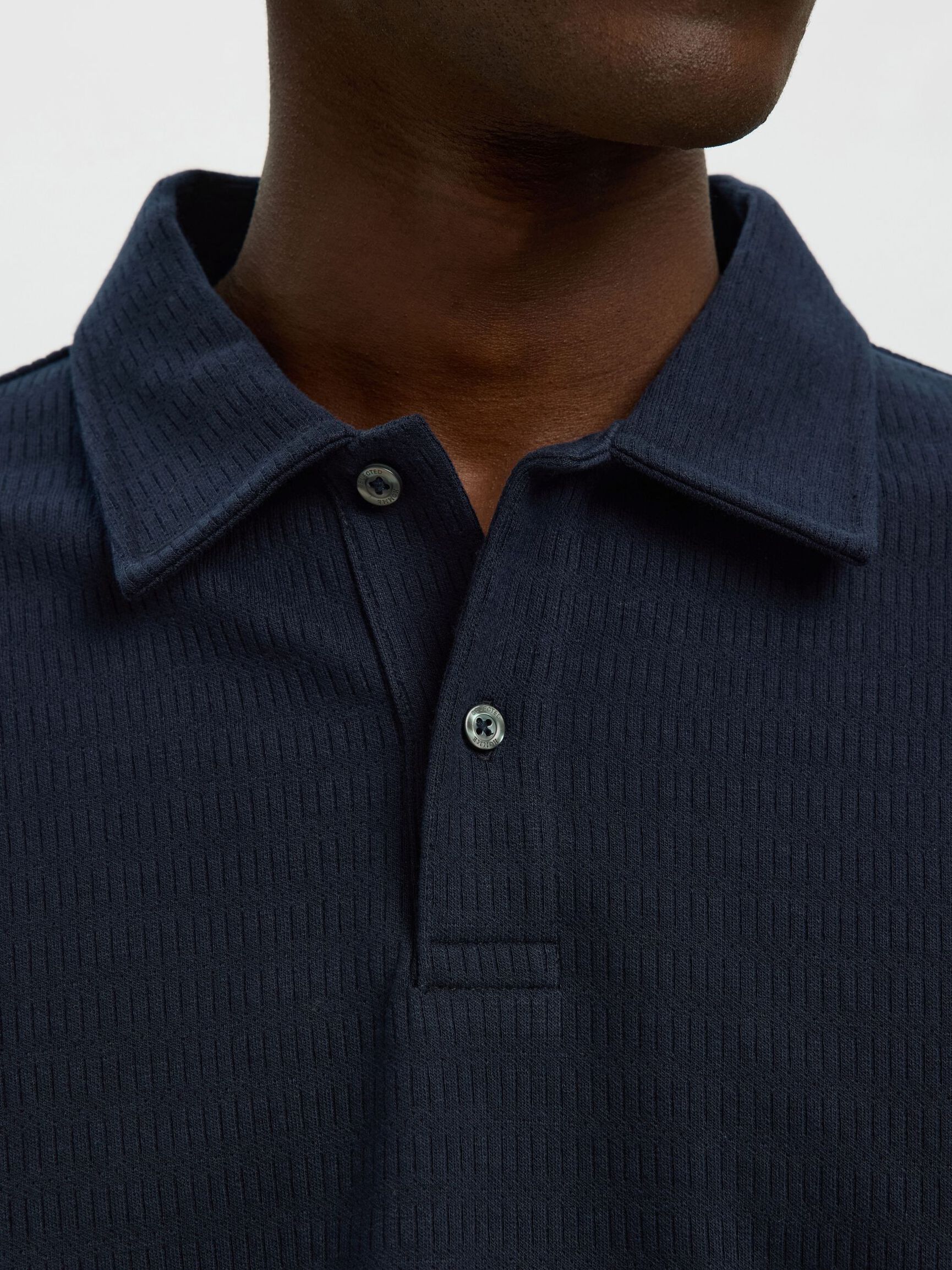 100% COTTON LONG-SLEEVED POLO, Sky Captain, highres