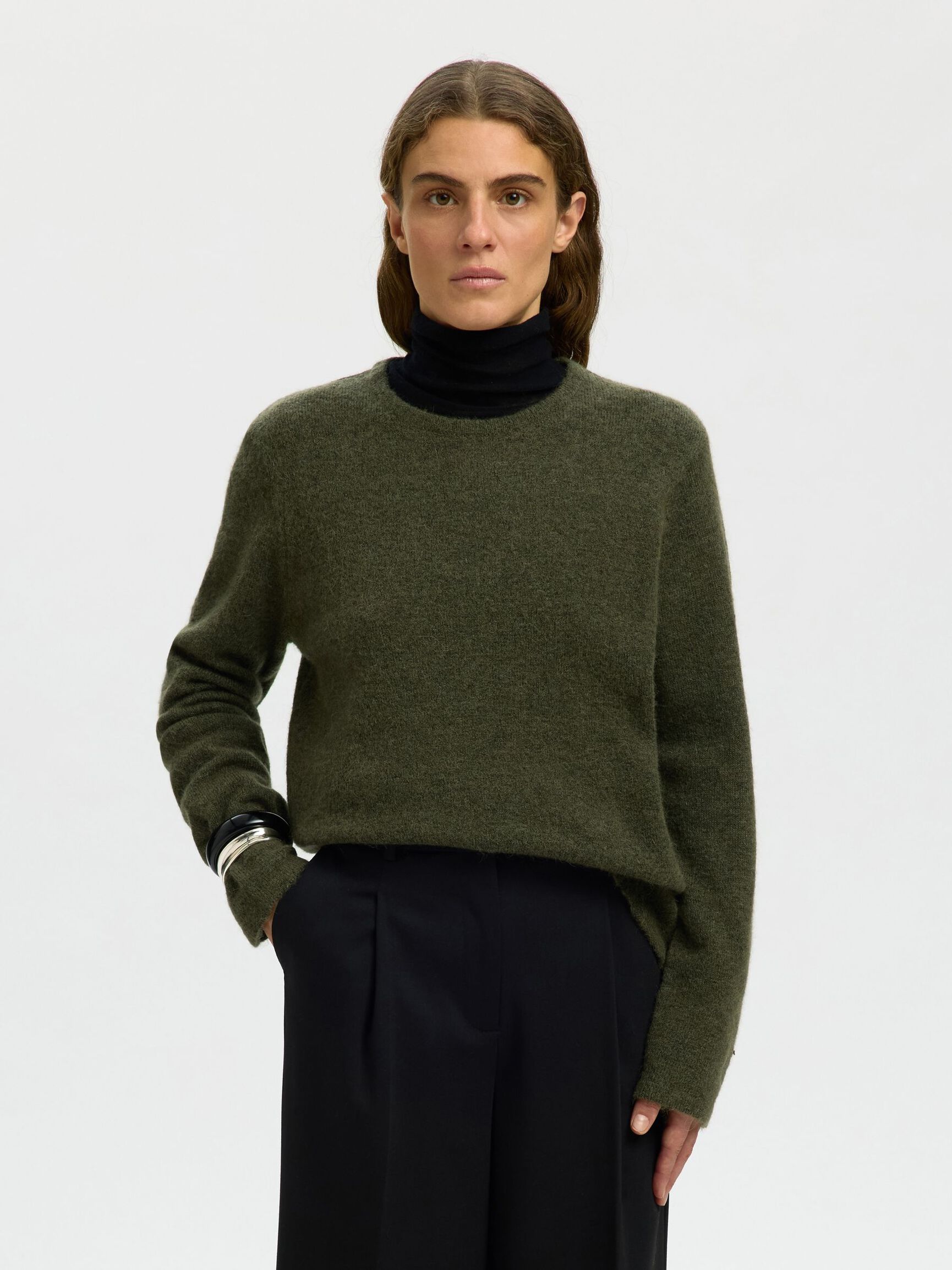 WOOL BLEND KNITTED PULLOVER, Kalamata, highres